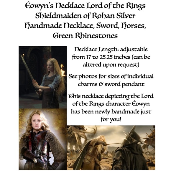 Éowyn's Necklace Lord of the Rings Warrior of Rohan Handmade Necklace, Sword - Picture 16 of 16